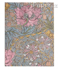 Diář Paperblanks 2025 Morris Pink Honeysuckle ultra vertikální DED5822