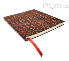 Diář Paperblanks 2025 Red Velvet Flexis ultra vertikální FED5855